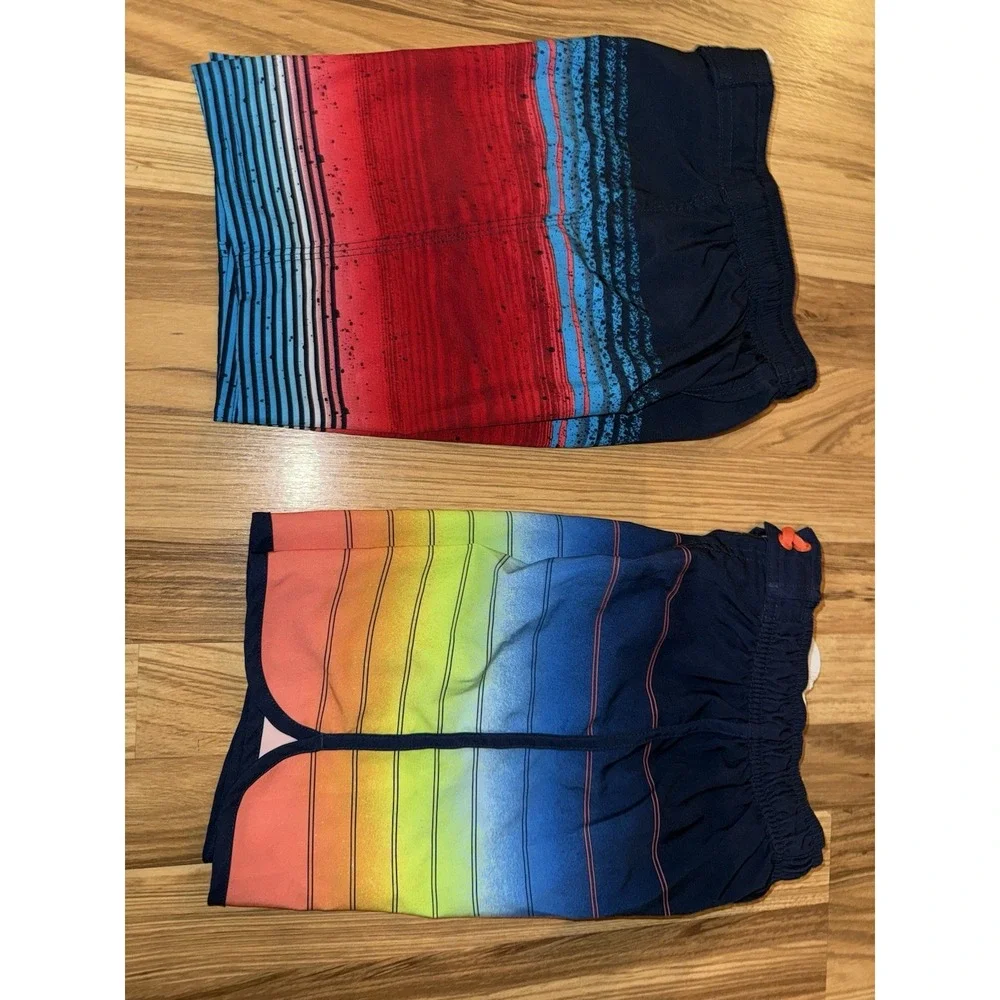 Joe Boxer Wonder Nation Boys Swim Trunks Y2K Sz 6/7 6‎ 7 Lot EUC Board Shorts